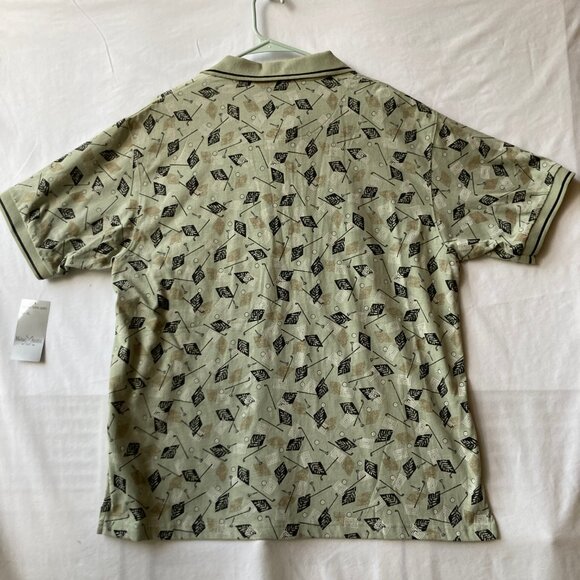 Michael Austin Golf Shirt Mens Size XL Vintage New All Over Print Clubs Ball NWT - Picture 11 of 13